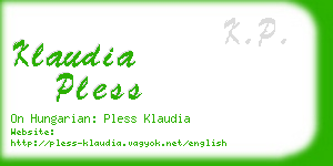 klaudia pless business card